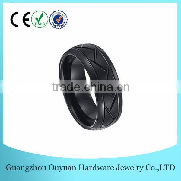 New Mens Black Tungsten Ring