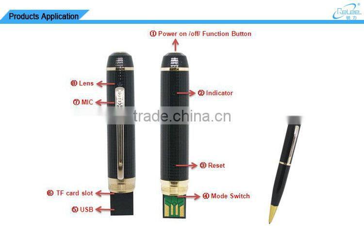 Hidden pen camera HD 720P mini pen drive voice recorder with sd card