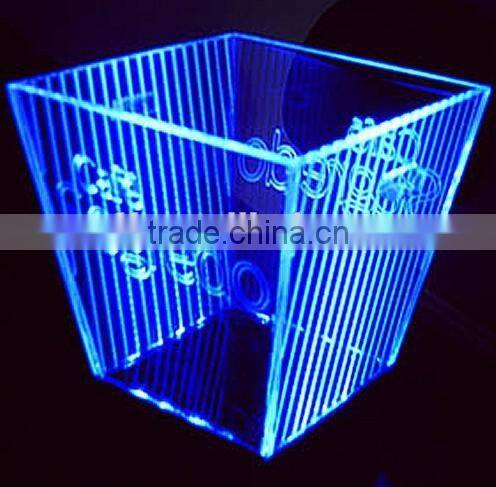 custmized led illuminated ice bucket, ice bucket with led light