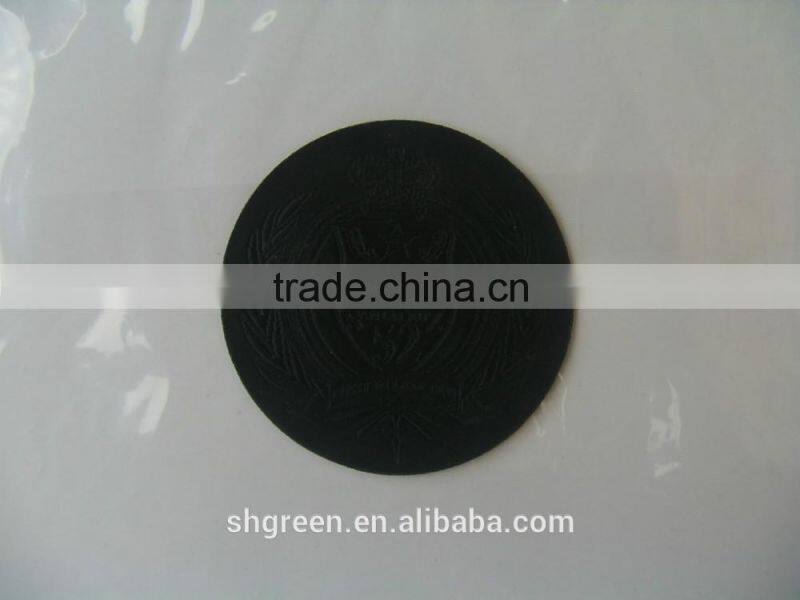 laser cut round taffeta woven labels for gloves