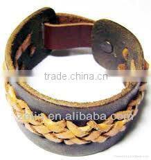 Gold plated with leather bracelet Body Jewelry