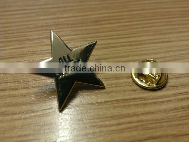 Custom die casting round lapel pin badge/Beautiful star Lapel pin/silver star badge