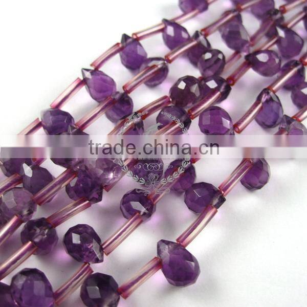 7x10mm tear drop facet pear shape light purple AA amethyst loose beads DIY earrings pendant findings supplies 3030005