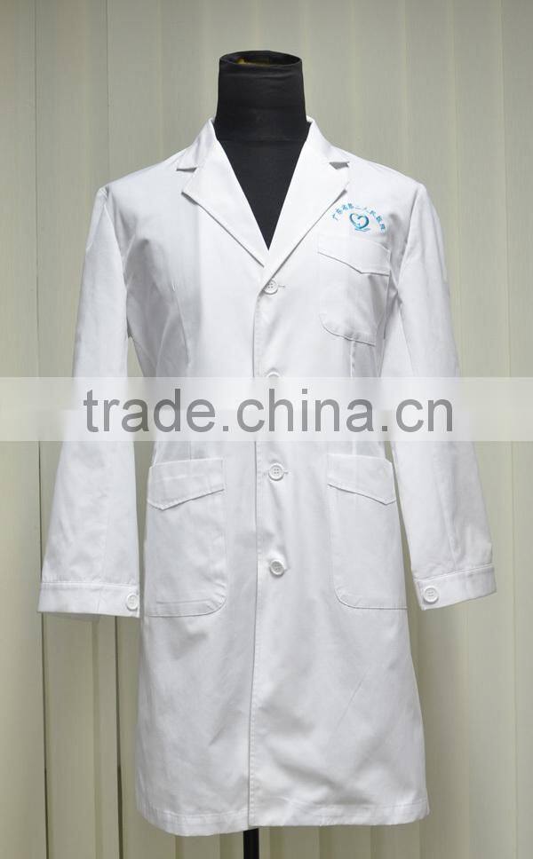 Hot selled 100% cotton white doctor coat