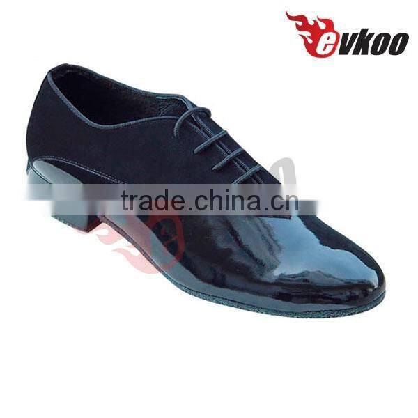 Newest design black shiny patent leather latin dance shoes for men genuine leather outsole factory wholesale price