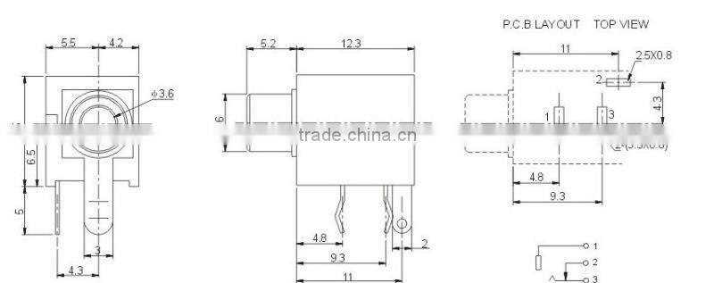 mini 3.5 stereo phone jack PJ-3518 PJ-3518C,female phone jack