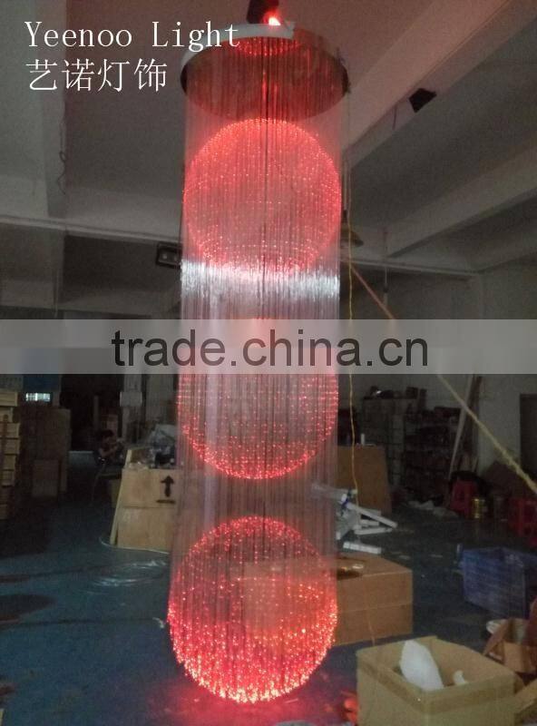 3.5 meters long fiber optic chandelier for hotel, casino, restaurant decoration