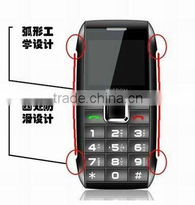 Wisdom WSG01 dual sim dual standby senior mobile phone FM SOS Torch MP3 MP4 camera GPS French Germany Russian 01