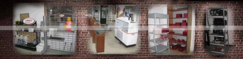 Custom free standing metal supermarket snacks display shelf