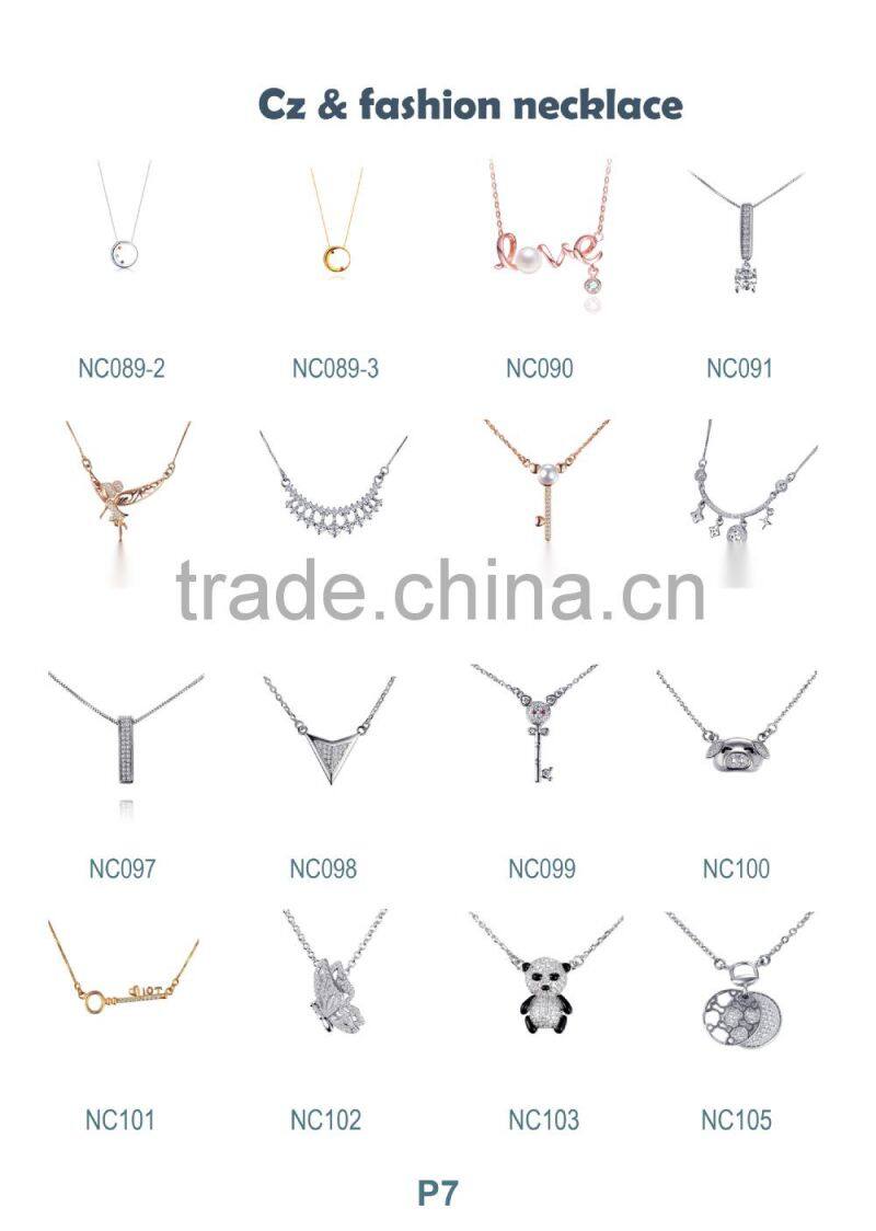 Popular plate necklace rhodium jewelry plating