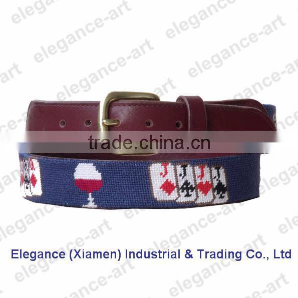 Needlepoint Custom design Joker belts made of the cowhide leather