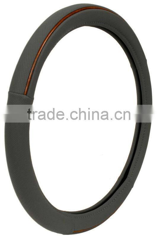 Performance Grey with Burlwood Grain car Steering Wheel Cover