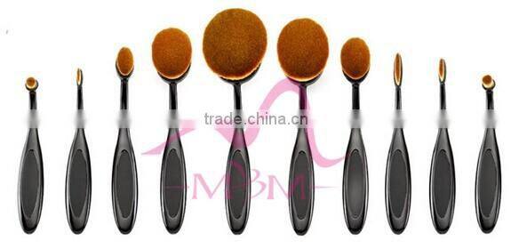 Private brand Oval Head Cosmetic Brush Set 10 pieces beauty and makeup tools
