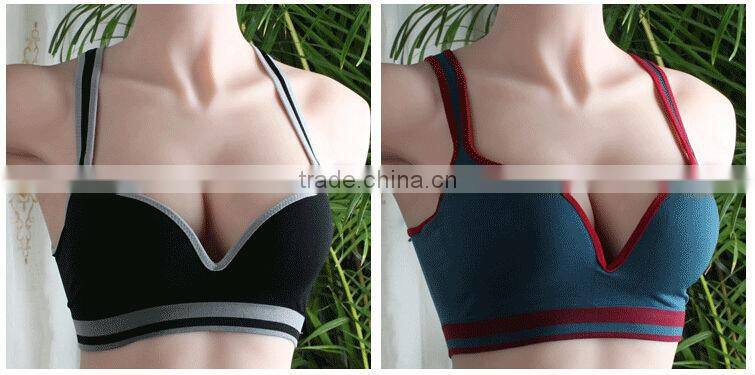 New Women Racerback Sports Bra Yoga Fitness Padded Stretch Seamless Gym Tank Top Bra M/L