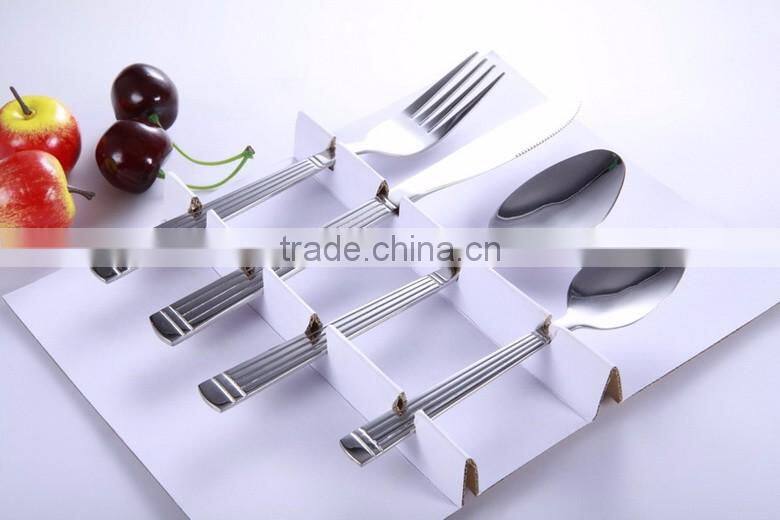 2016 High quality New design stainless steel cutlery with unique design punched cutlery set, solid silver cutlery