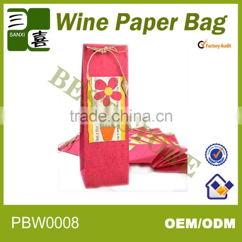 Durable and burly brown kraft red wine bag