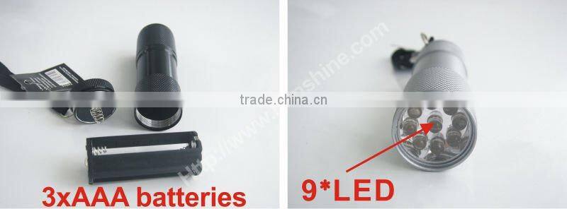 9 led cheap mini flashlight