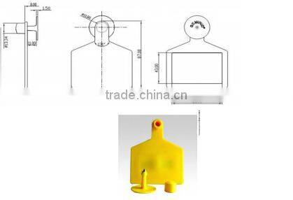 Small RFID Animal Ear Tag 13.56MHz ISO11784 Customized Logo