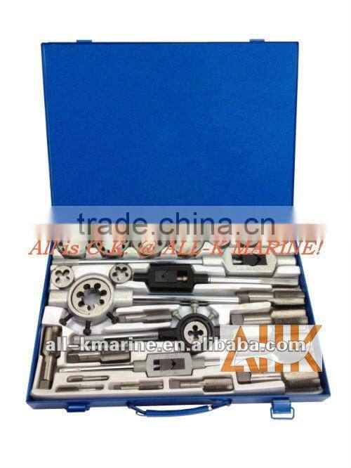 Screw Plate Sets For Straight Pipe Threading (PS) with One Tap & one Round Split Die for Each Size R4