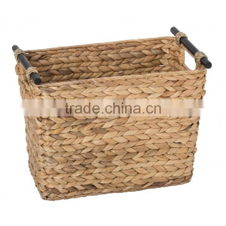 Cheap round shape water hyacinth hand woven baskets wholesale