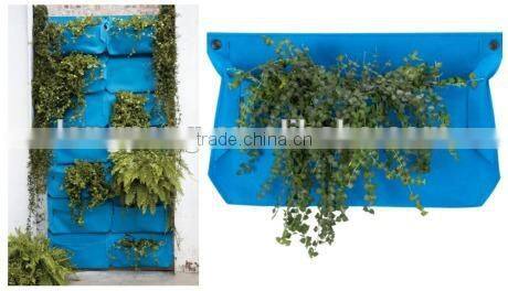 Blue Wall Mount Plant Pot Felt,Vertical Garden Grow Bags,Vertical Flower Wall Planter