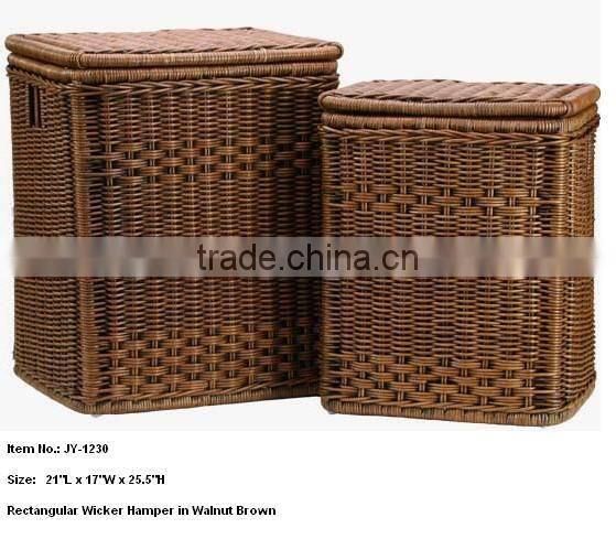 Recycling willow baskets with metal Liner for Trashes