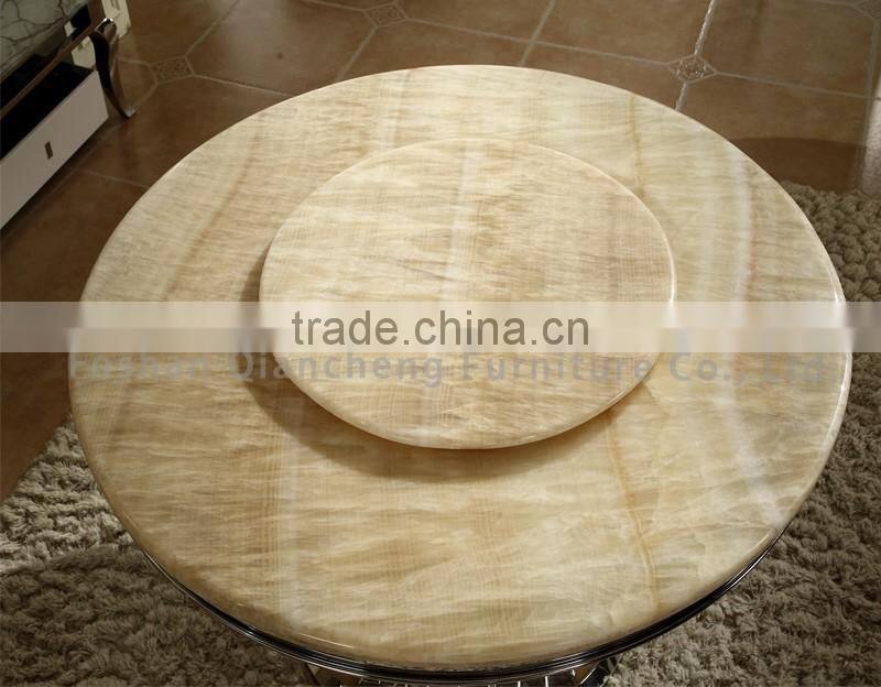 Heavy Stainless Steel Dining Table with Antique Top