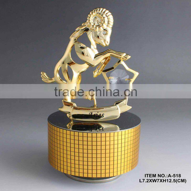 Hot Sale 24K gold plated Virgo Music Box made with swarovski elements