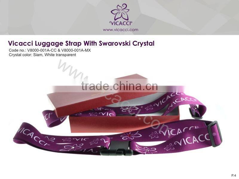 High Quality Promotion luggage strap with crystals from swarovski