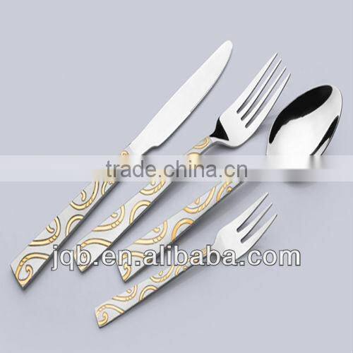 gold-plated stainless steel flatware set cutlery set