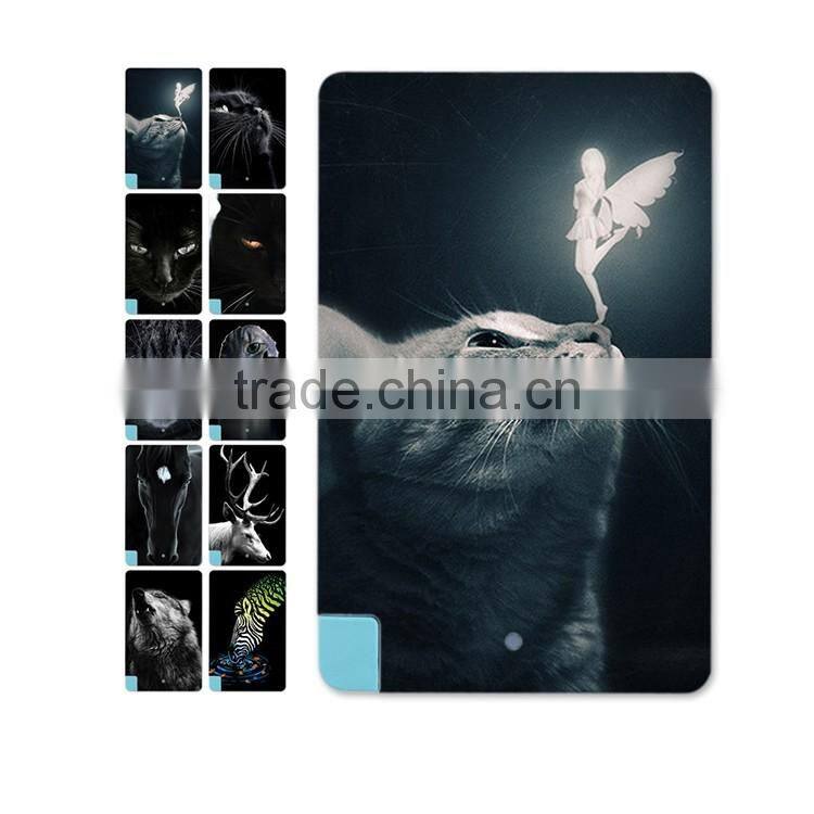 Custom OEM ultra slim credit card 4000 mah power bank built in cable for all smart phone