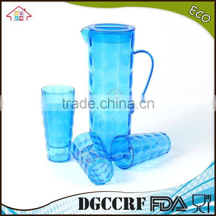 NBRSC set of 5 pcs plastic ps cold water jug drinking water kettle tea pot water jug with cups