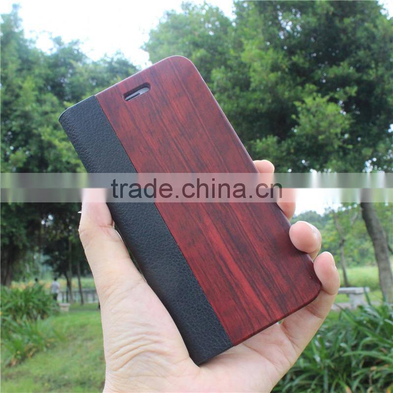 Classical Chinese walnut/bamboo/rosewood/cherry card bumper/pocket cell phone case for Iphone 7