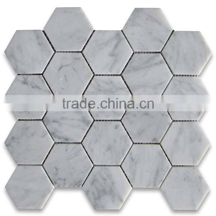 MM-CV251 Factory price house design natural stone white hexagon marble tile
