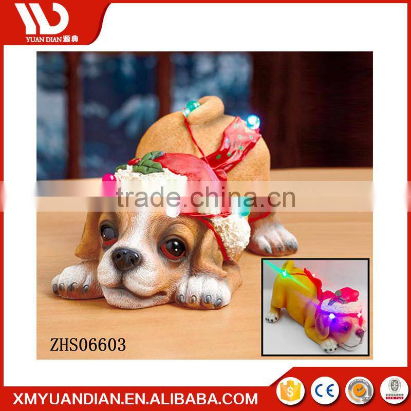 Manufacturer China Animal Gift Craft Large Resin Christmas Light Led Ornaments Wholesale