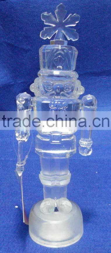 2014 new style christmas clear soldier decoration with LED