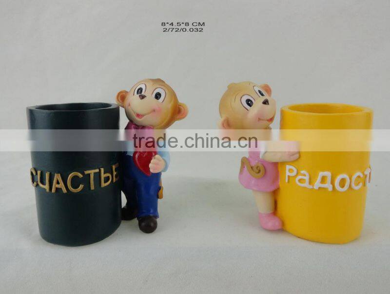 resin monkey figurine for valentine decoration