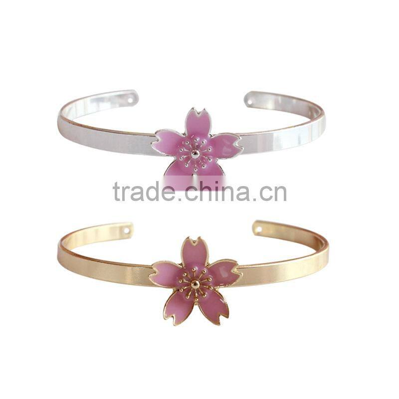 cherry blossom cuff bangle gold bangle flower cuff bangle