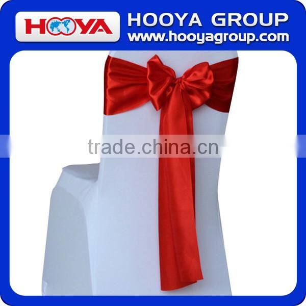 2015 Popular Selling Party Decoration Self-tied Beautiful Shiny Satin Chair Sash for Wedding