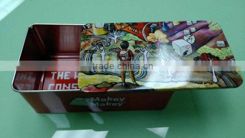 Hotsale candy tin box with slide for kids