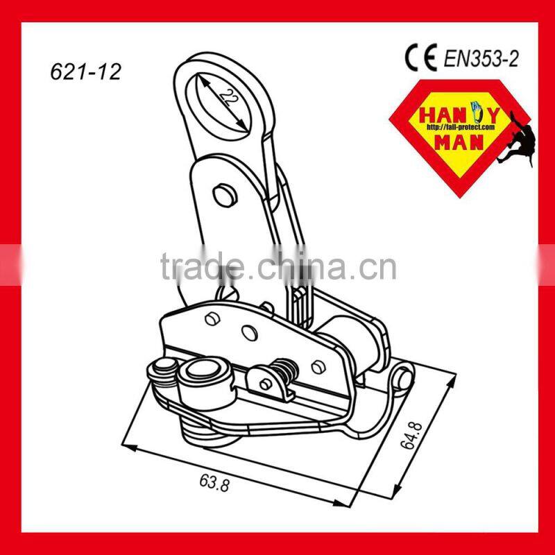 606-12 For synthetic rops steel 12mm component fall arrest system rop grab