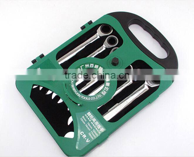 Berrylion Ratchet Wrench Set 7pcs 10-19mm Ratchet Combination Wrench