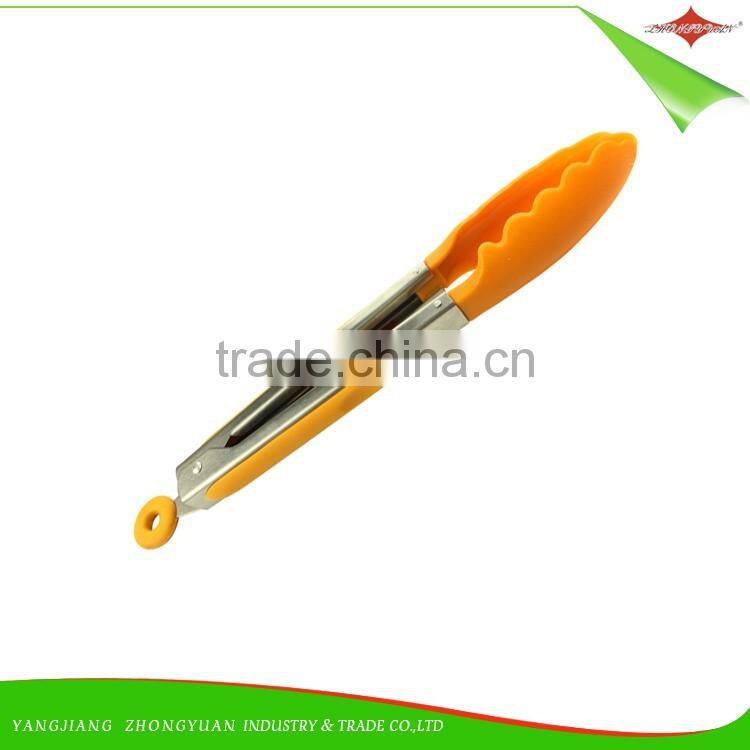 ZY-H3004 9"Food safe stainless steel bbq tongs for kitchen tools