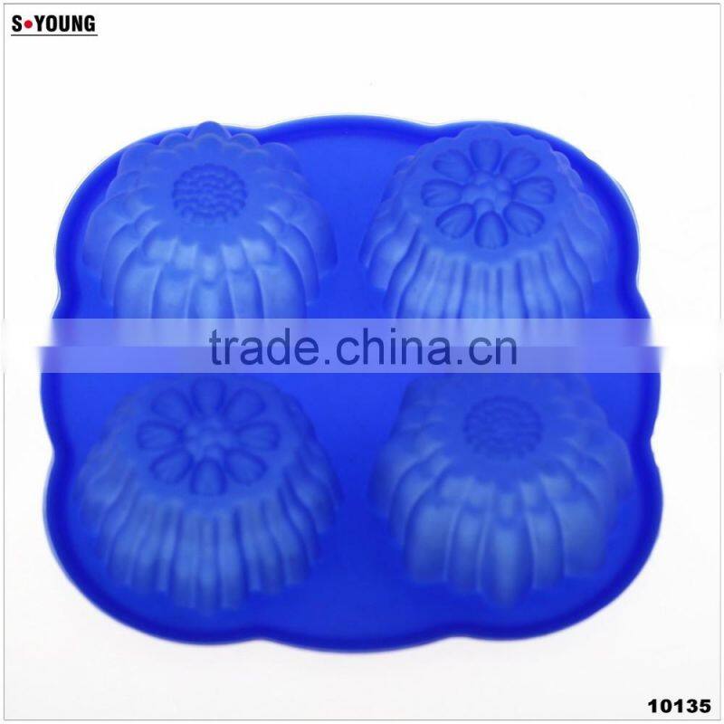 10135 Four cells flowers Silicone mould