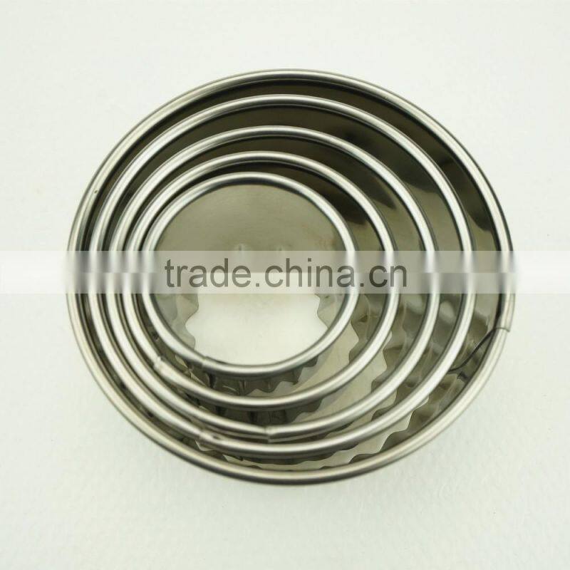 47099 5 pcs round shape stainless steel cookie cutter set
