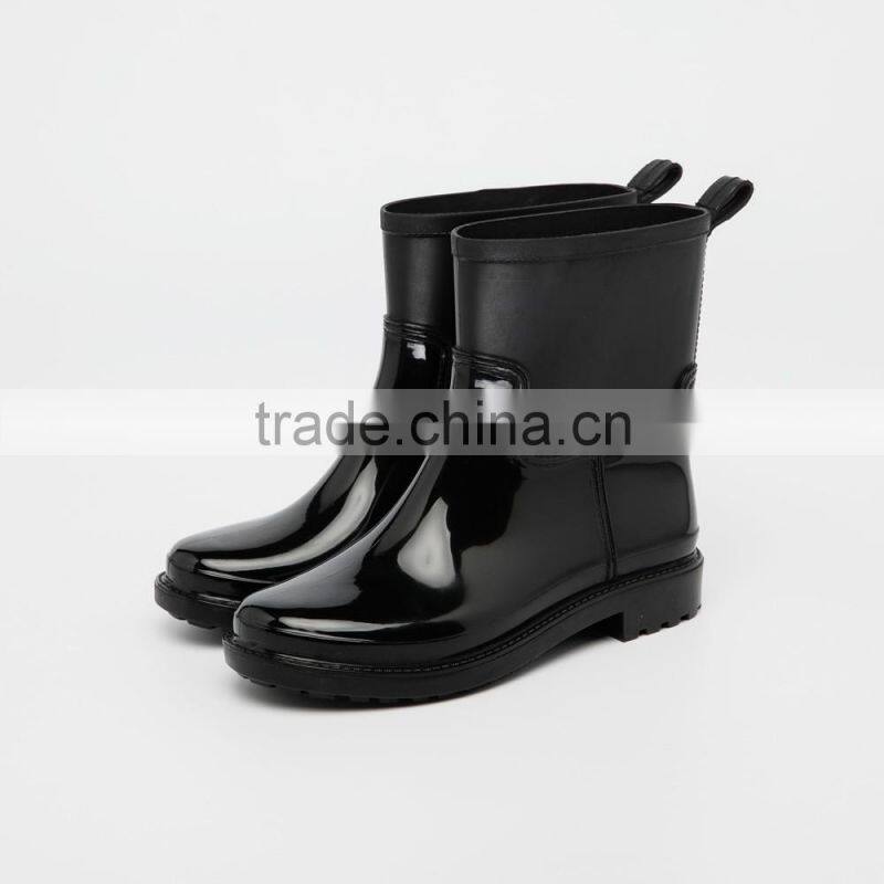outdoor garden farm weeding use fashion waterproof antislip mid tube pure solid color soft PVC gum boots rain waterproof shoes