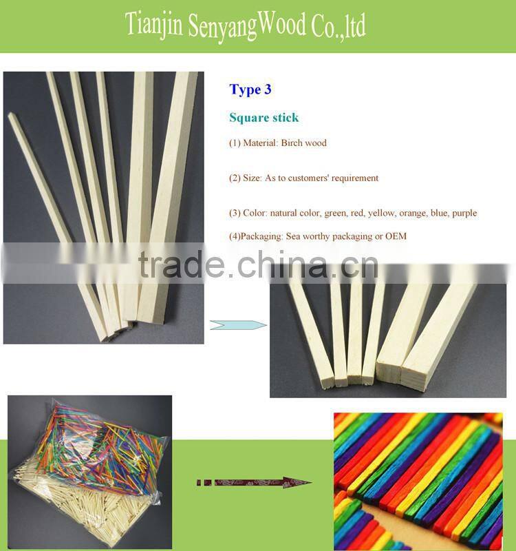 DIY toys white colorful round flat bamboo wooden craft sticks