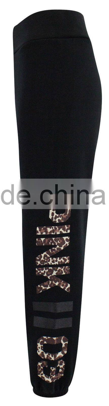 Ladies Leopard Print & Off Shoulder black Tracksuit Jessica Wright Celeb Joggers