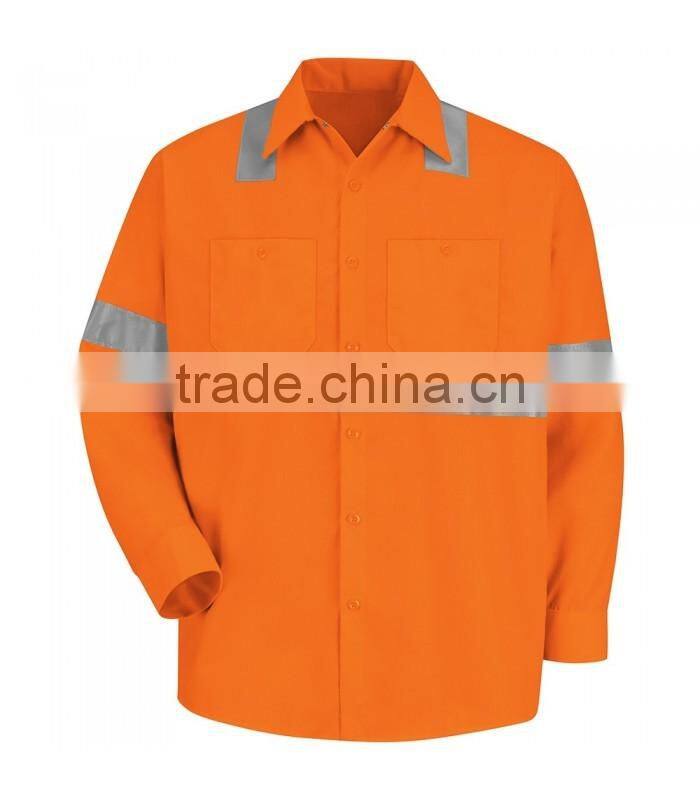 High visibility working uniform breathable reflective safety workwear shirts