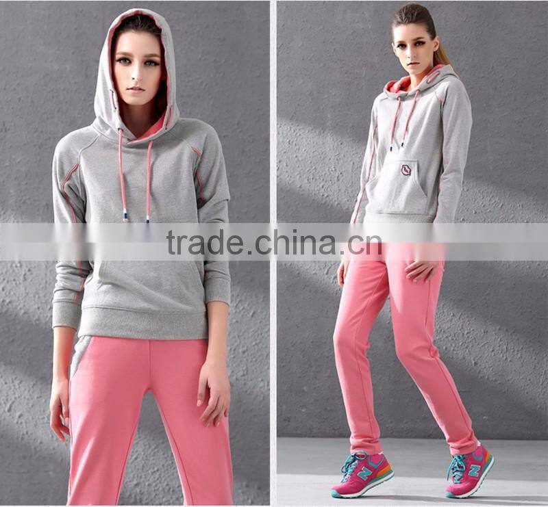 custom made fleece cotton lady winter sports womens new design woman track suit fabric design